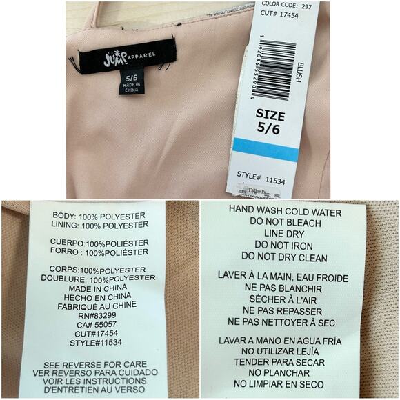 Jump Apparel Halter Tulle Glitter Maxi Dress Gown Juniors Size 5/6 Blush Floral - Picture 15 of 16